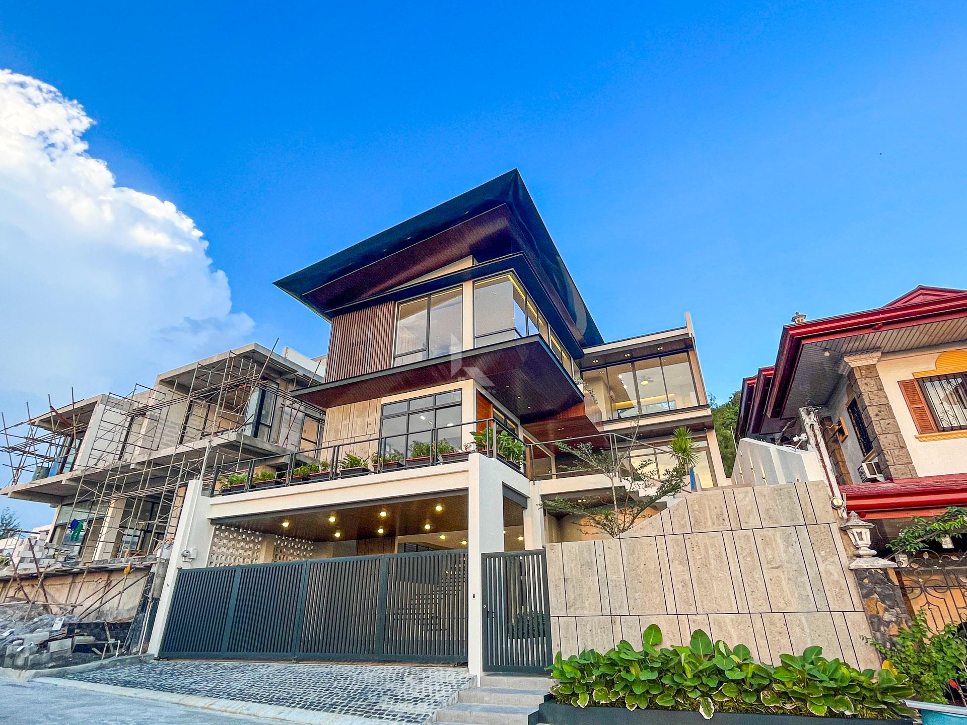 Multi-Level Modern Asian Home With Unobstructed City View and Lake View For Sale in Antipolo City